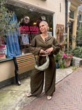 Load image into Gallery viewer, LACHA Studio - Reversible Blouse in Olive/ Blue Pinstripe - LACHA FOREVER DROP