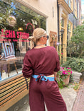 Load image into Gallery viewer, LACHA Studio - Reversible Blouse in Burgundy/ Blue Pinstripe - LACHA FOREVER DROP