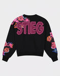 Load image into Gallery viewer, Stieglitz Nero Oversized Sweater met borduursel zwart