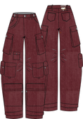 Load image into Gallery viewer, Stieglitz - France Balloon Cargo Jeans Burgundy