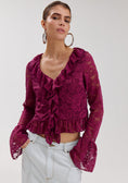 Load image into Gallery viewer, Harper and Yve Jaden Lace Longsleeve Blouse Cassis