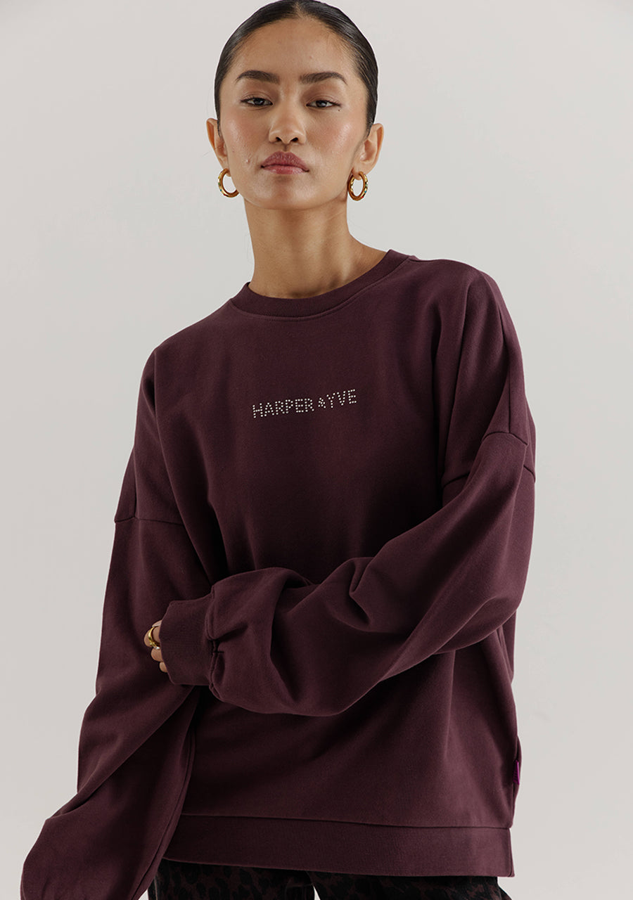 Harper & Yve Rhinestones trui bruin