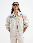 Load image into Gallery viewer, Stieglitz - Taigo Denim Jacket - Off white denim jacket met patches