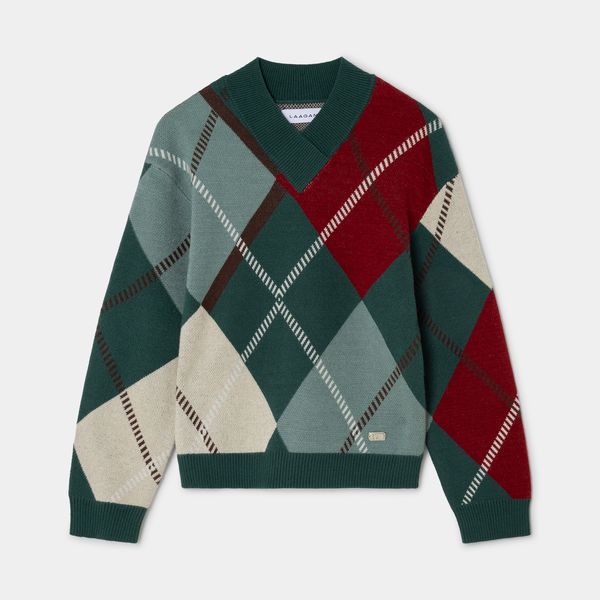 Laagam Laufey Green Checked Knit