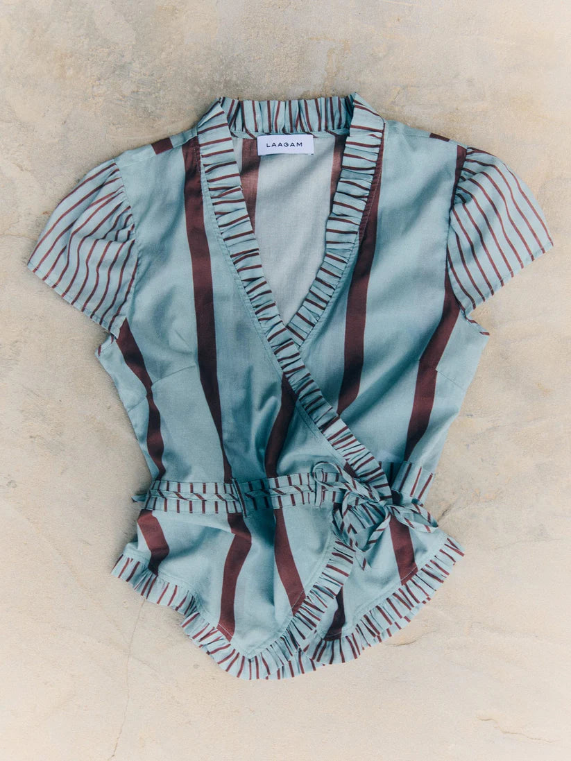 Laagam - Atena Blue Wrap Blouse