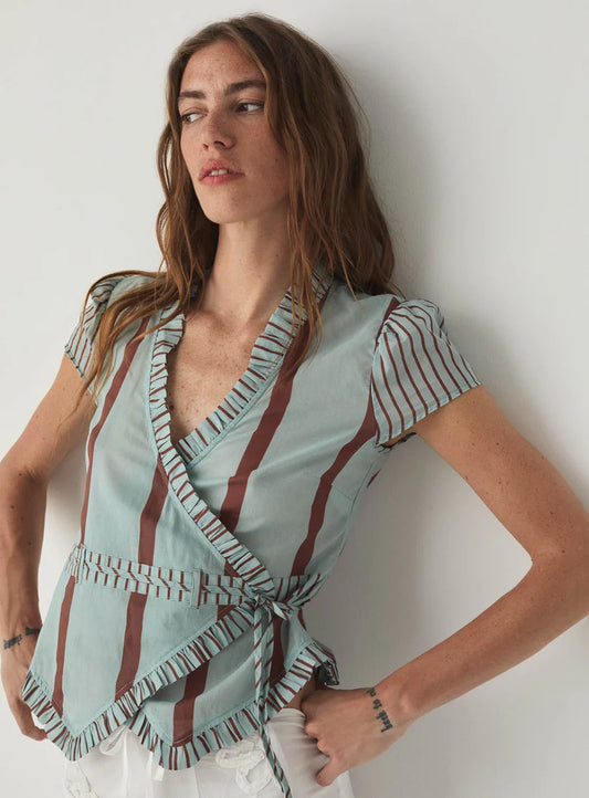 Laagam - Atena Blue Wrap Blouse