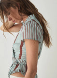 Load image into Gallery viewer, Laagam - Atena Blue Wrap Blouse

