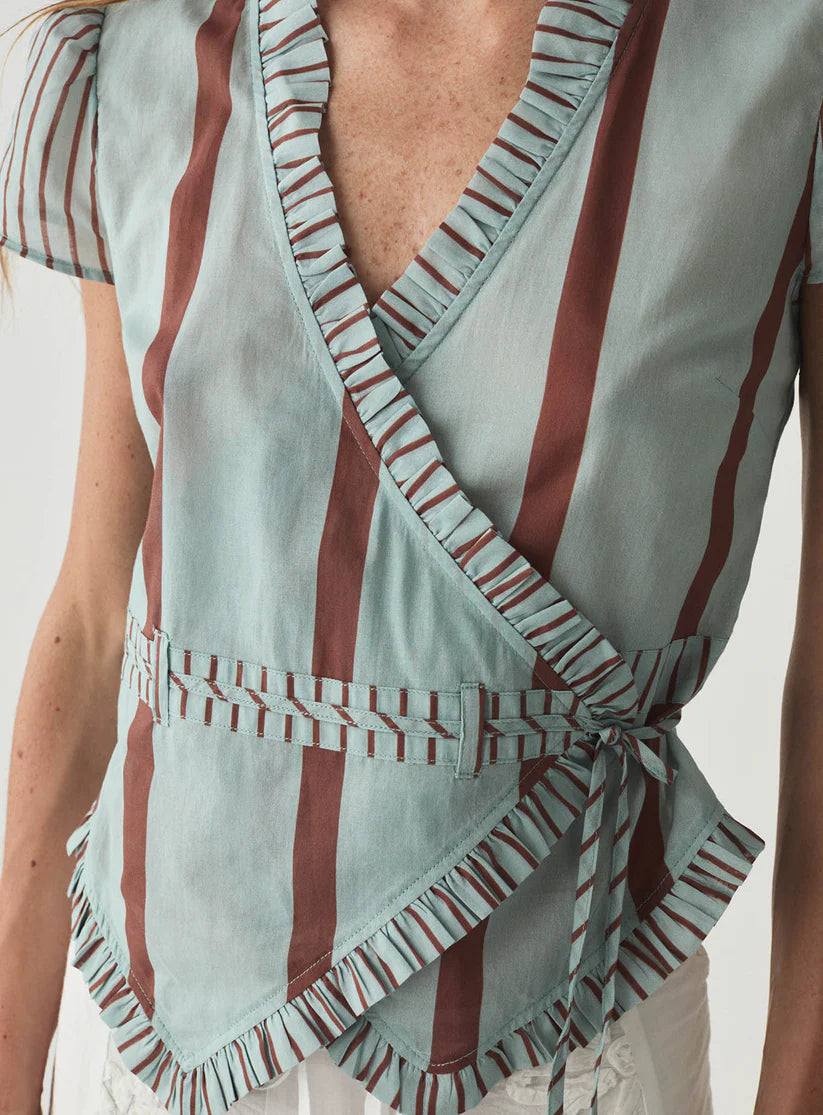 Laagam - Atena Blue Wrap Blouse