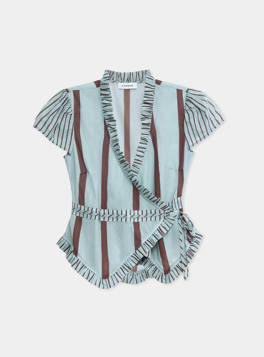 Laagam - Atena Blue Wrap Blouse