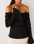 Load image into Gallery viewer, Laagam - Petra Black textured blouse
