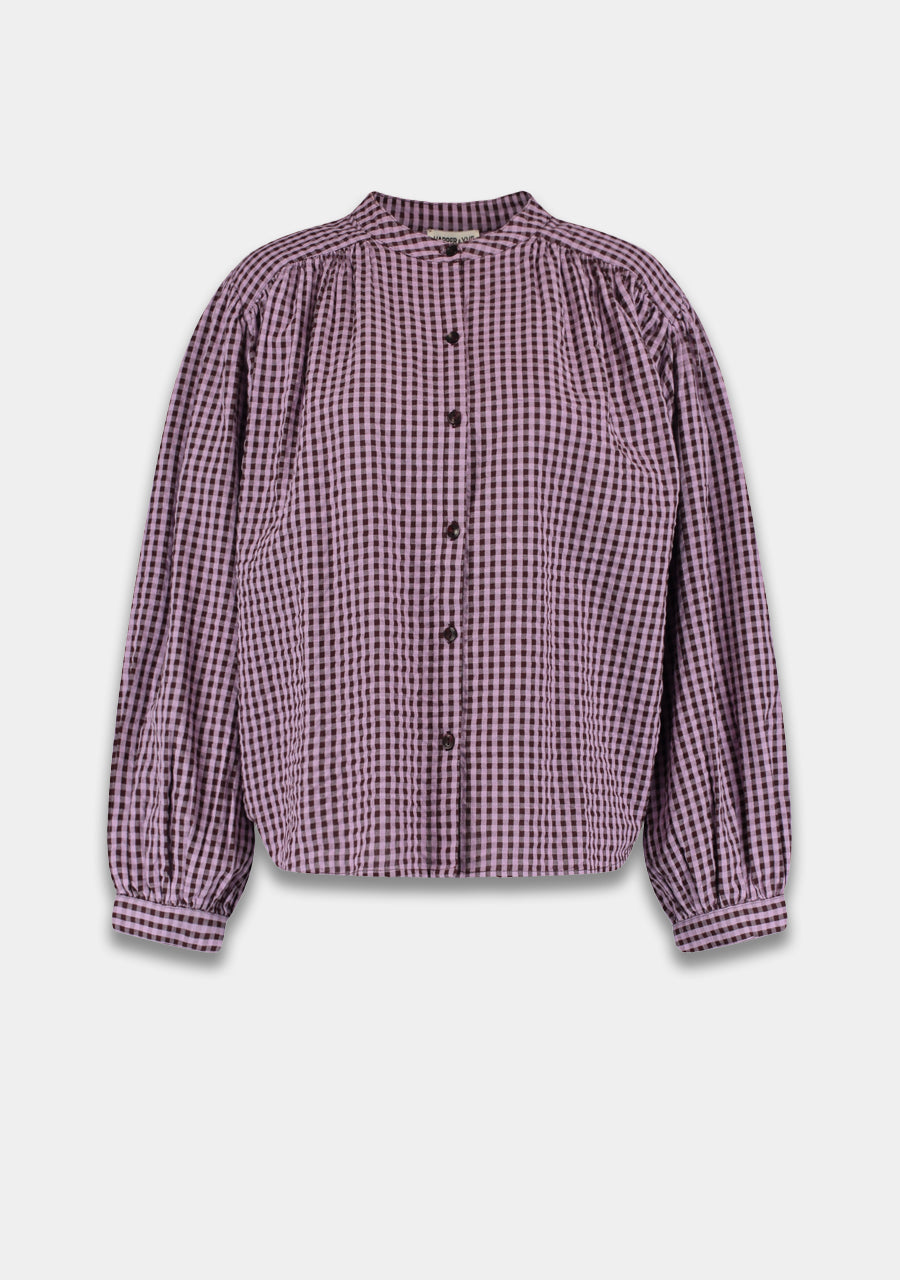 Harper and Yve Felix Blouse Paars Ruit met Vleermuismouw