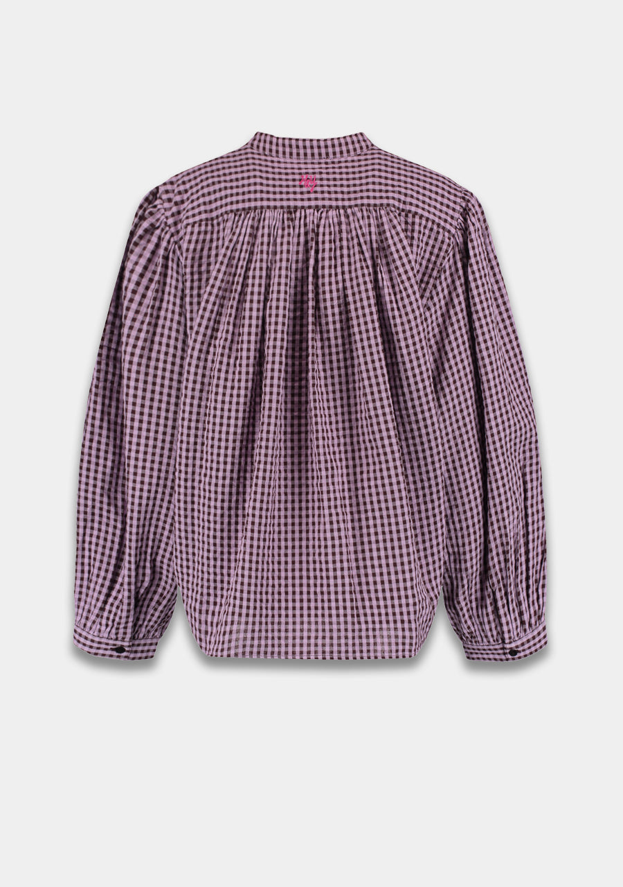 Harper and Yve Felix Blouse Paars Ruit met Vleermuismouw