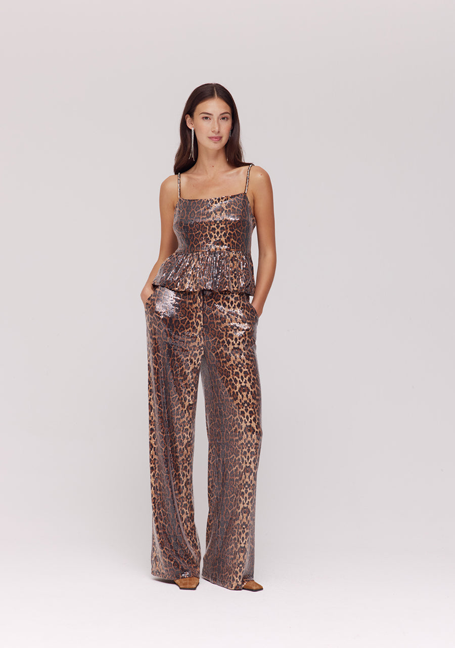Harper and Yve - Holly Sequin Leopard Broek