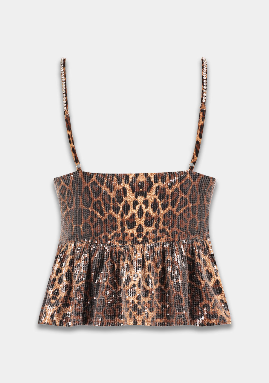 Harper & Yve Day Sequin top leopard