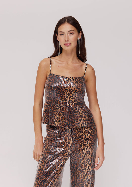 Harper & Yve Day Sequin top leopard
