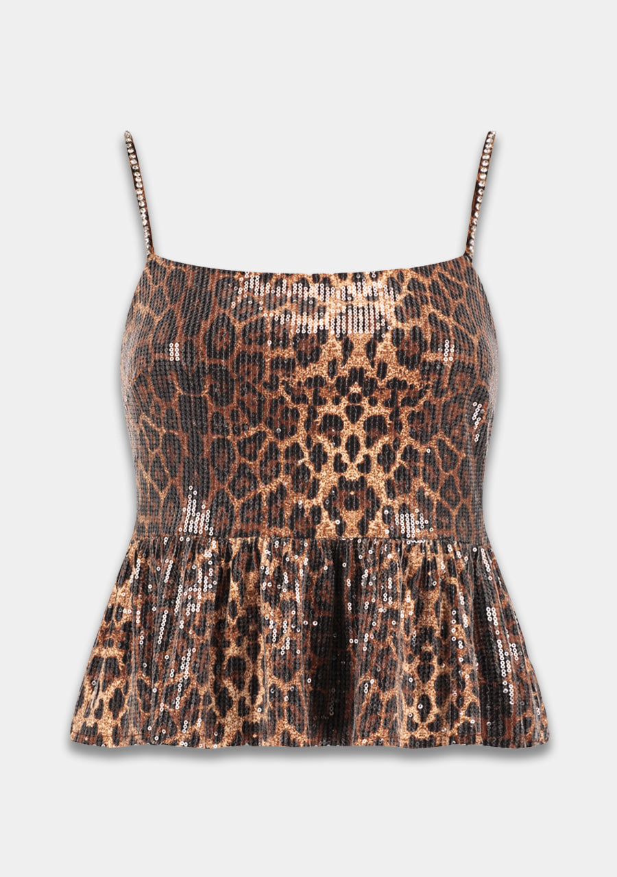 Harper & Yve Day Sequin top leopard