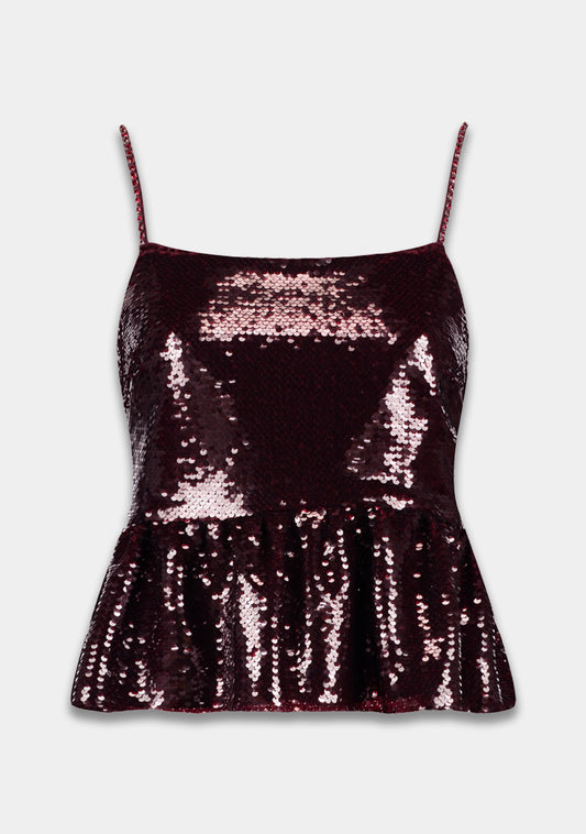 Harper & Yve Day Sequin top burgundy