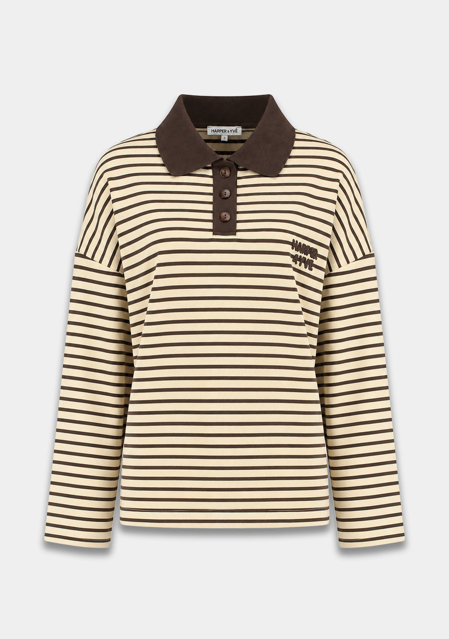 Harper & Yve Pollie Gestreepte Longsleeve Butter Yellow