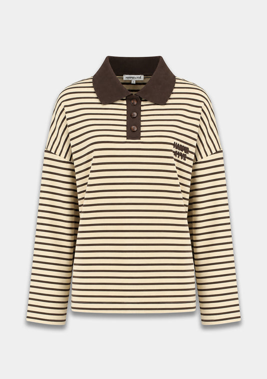 Harper & Yve Pollie Gestreepte Longsleeve Butter Yellow