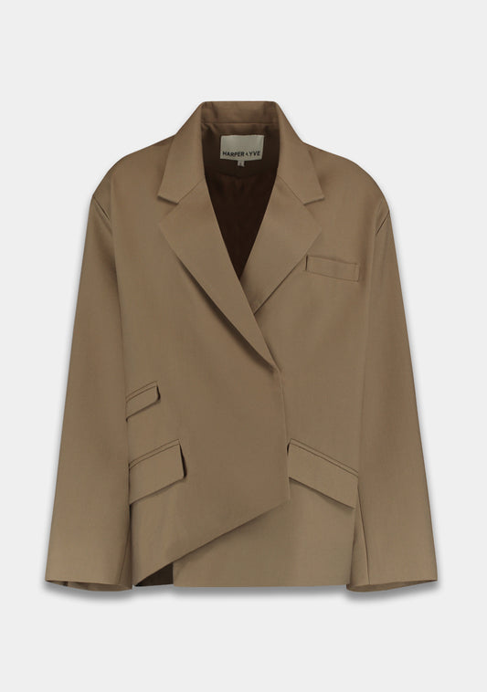 Harper and Yve Tirza Assymetrische Blazer Muted Moss