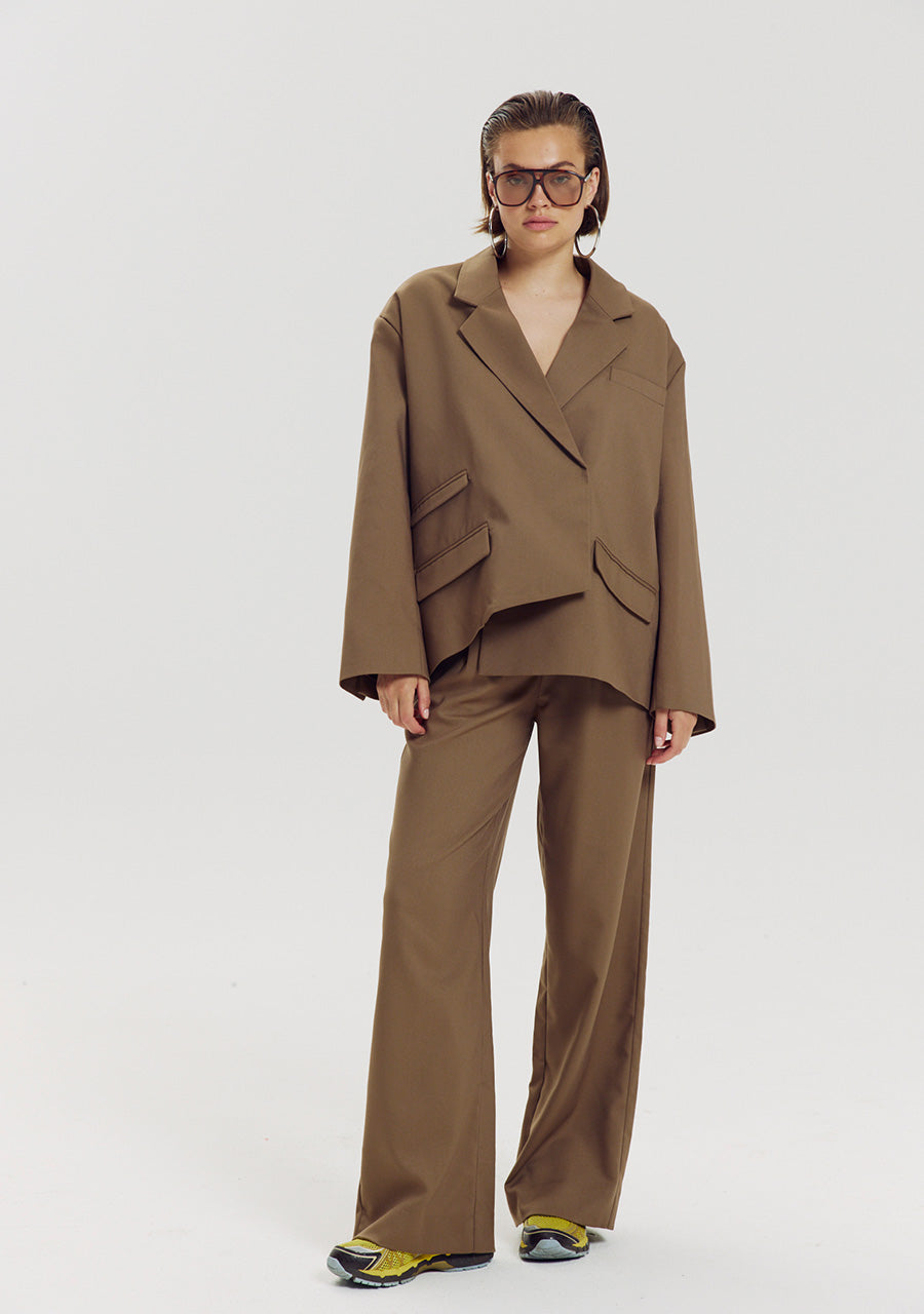 Harper and Yve Tirza Assymetrische Blazer Muted Moss