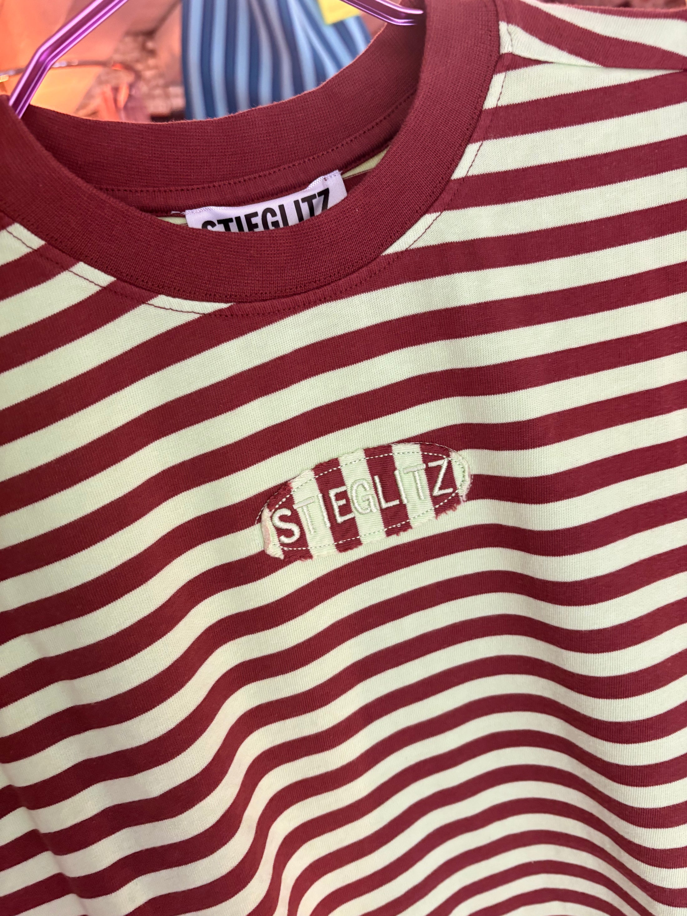Stieglitz Pip Strepen Tshirt Groen- Valt heel oversized