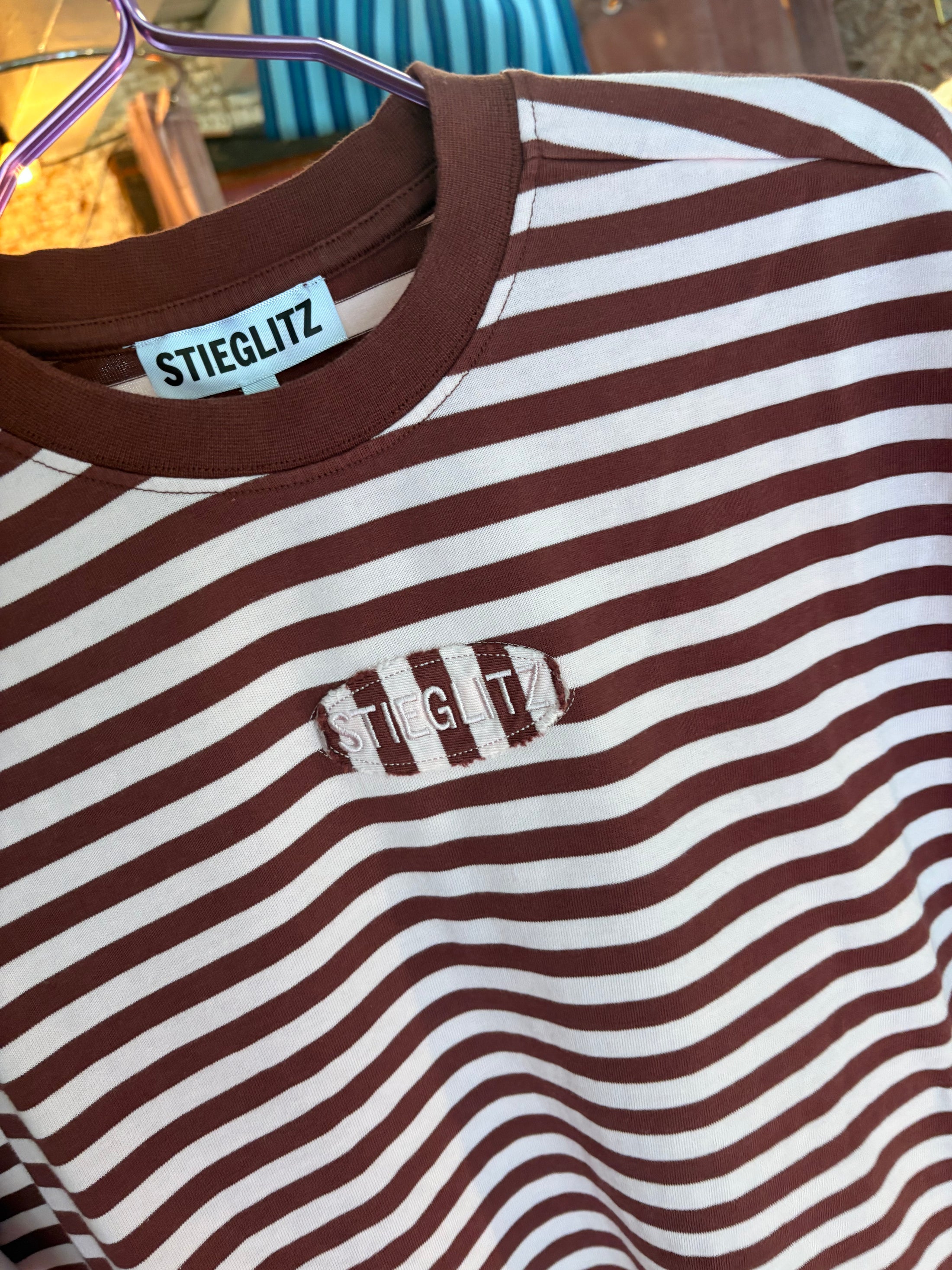 Stieglitz Pip Strepen Tshirt Roze- Valt heel oversized