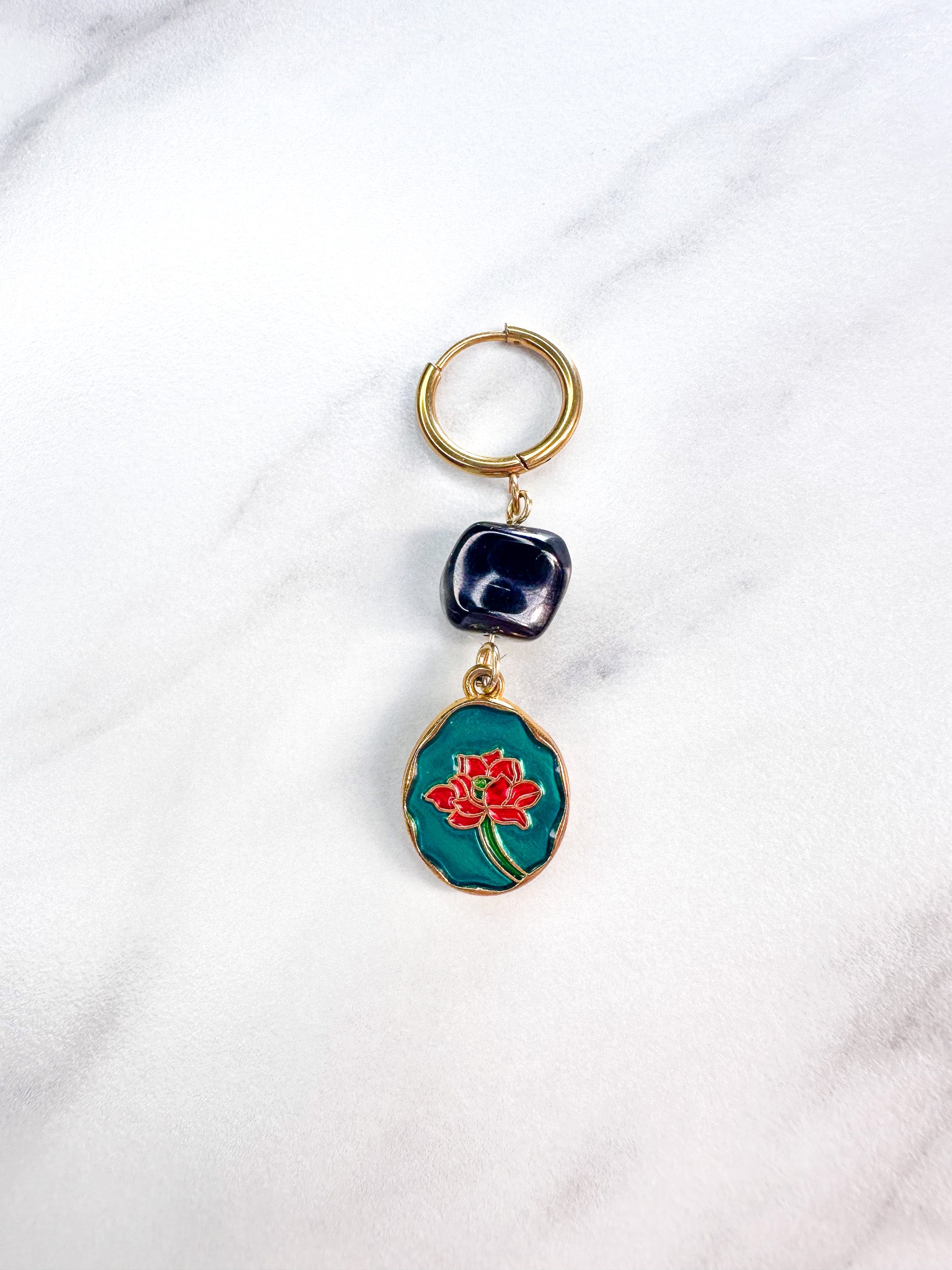 LACHA STUDIO Exclusives – Oorbel Rose Charm Emerald