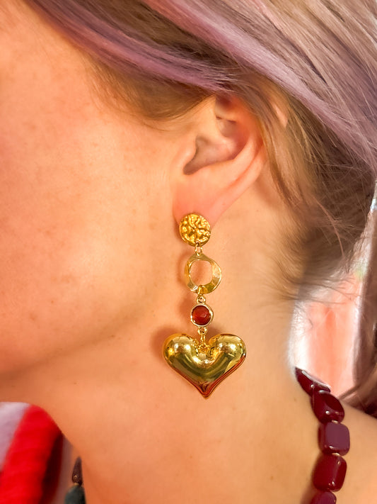 LACHA STUDIO Exclusives - "Soulmate" earring ruby big heart