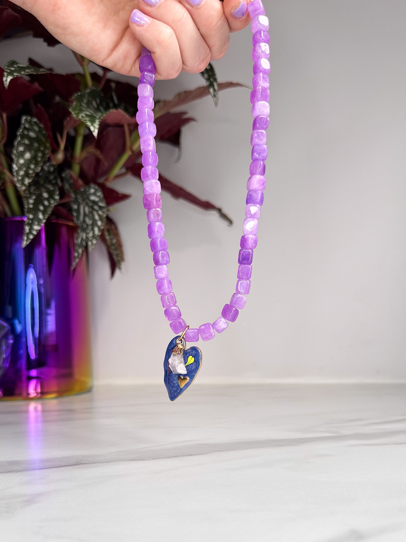 LACHA STUDIO Exclusives – Ketting Heart of the Alchemist Paars