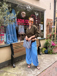 Load image into Gallery viewer, LACHA Studio - Reversible Blouse in Olive/ Blue Pinstripe - LACHA FOREVER DROP
