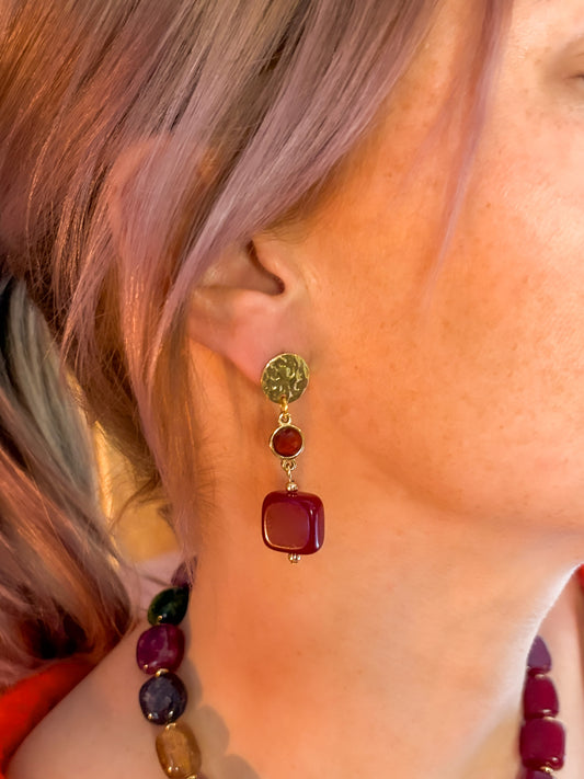 LACHA STUDIO Exclusives - "Soulmate" earring Ruby Rock