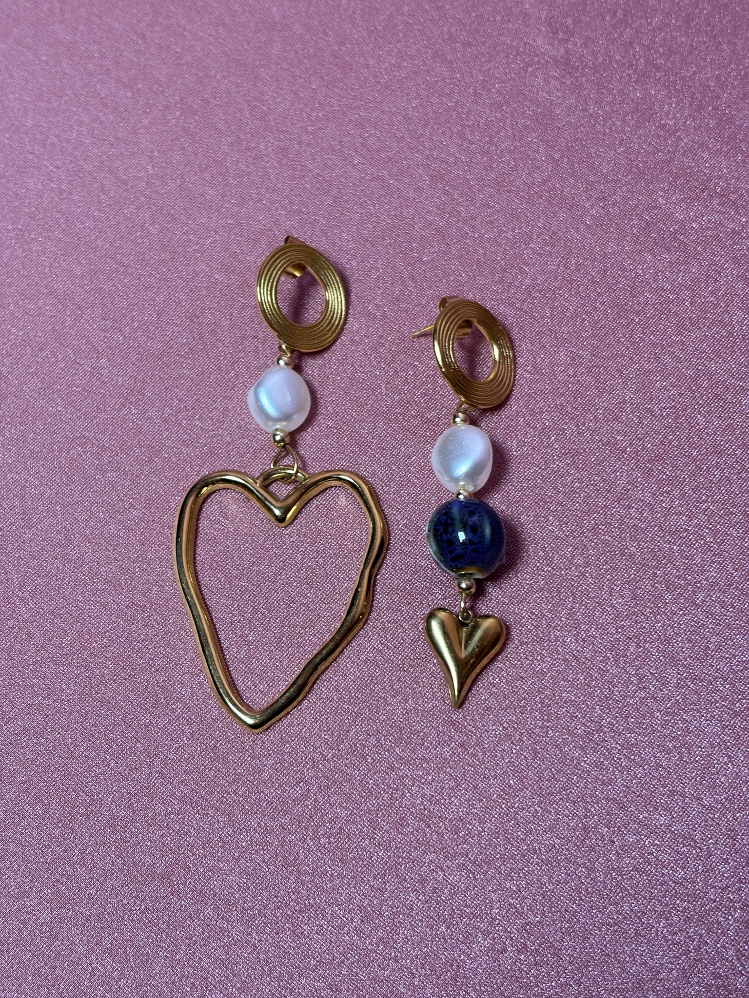 LACHA STUDIO Exclusives - "True Love" earring blue pearl heart