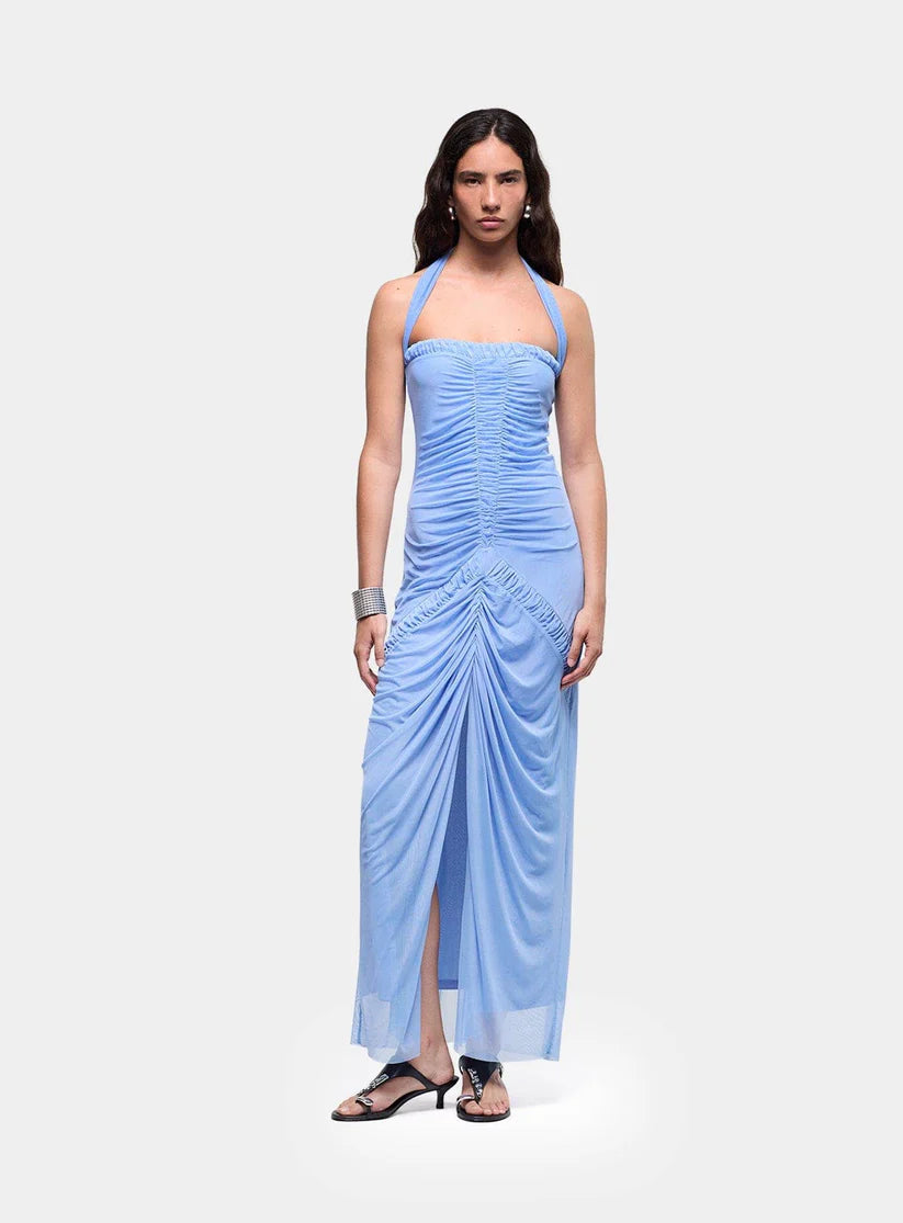 Laagam - Megan Blauwe Mesh Jurk