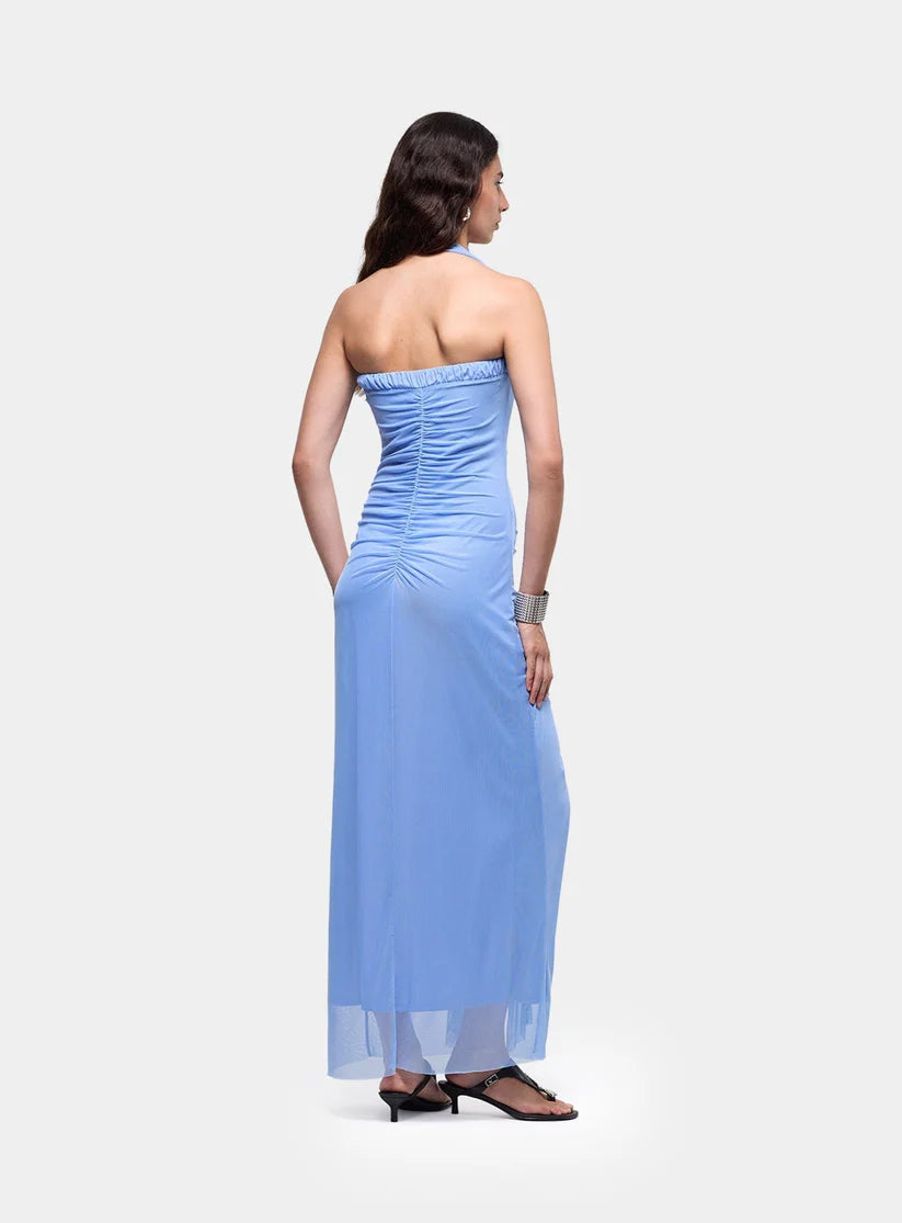 Laagam - Megan Blauwe Mesh Jurk