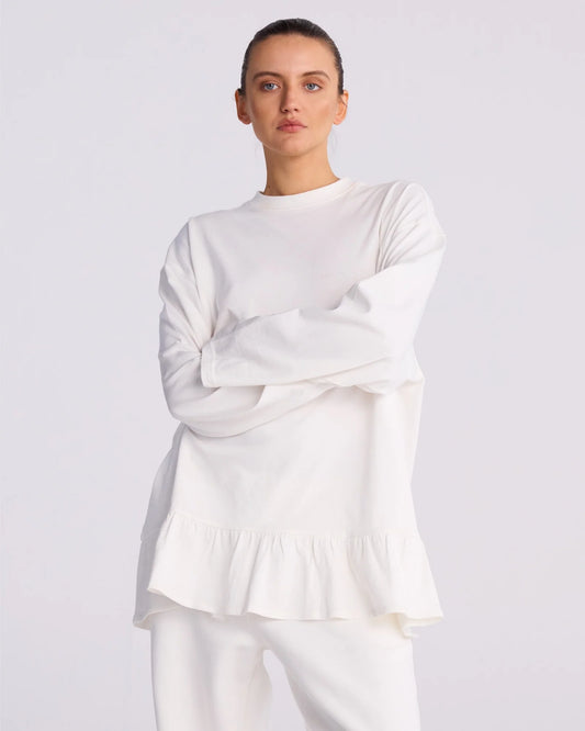 Stieglitz Brisa Skate Longlseeve met ruffle - wit