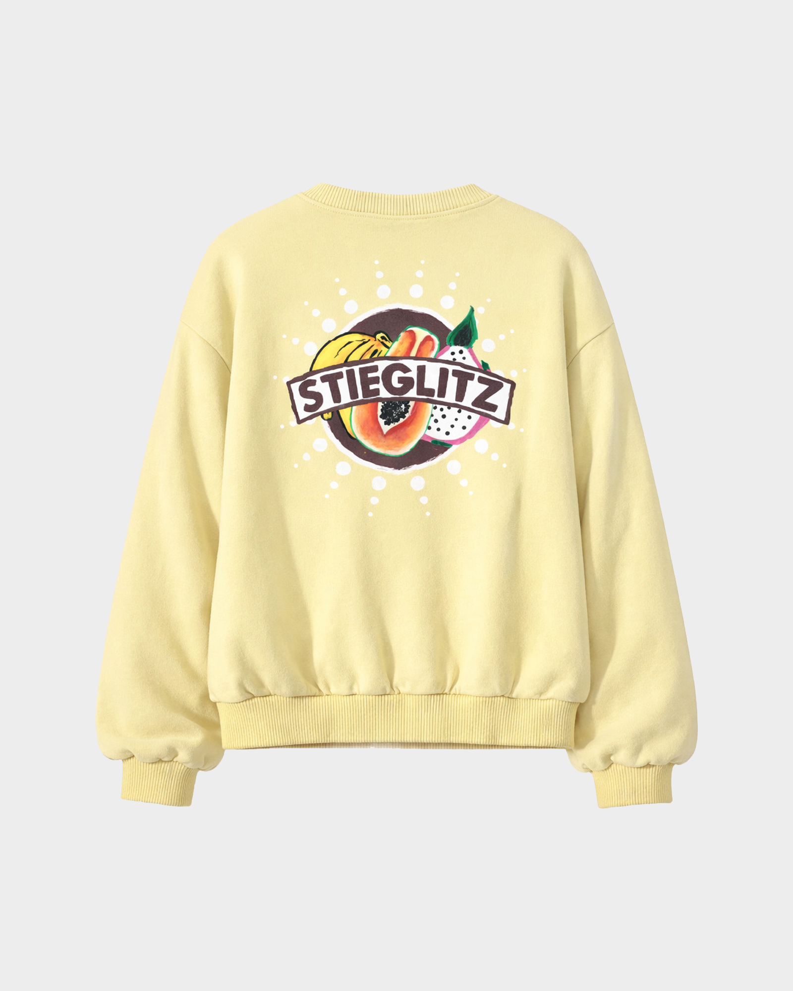 Stieglitz Cindy Sweater - Gele trui met Papaya - Oversized