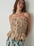 Load image into Gallery viewer, Laagam - Susan Strapless Sand Top - Super stretch
