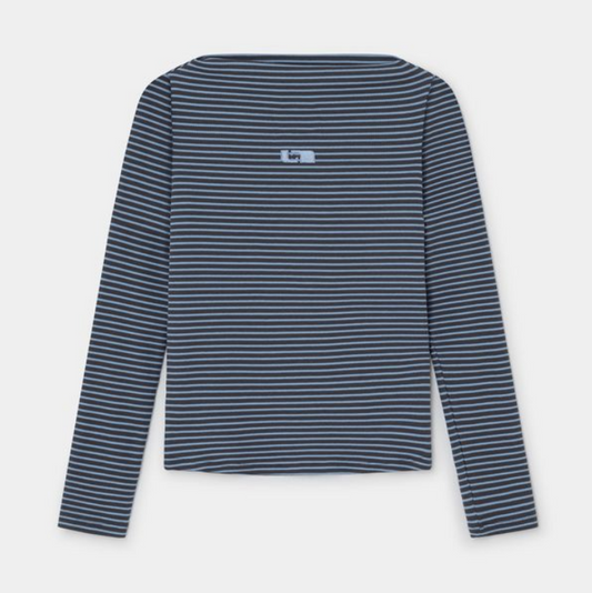 Laagam Emory Blauw Gestreept Longsleeve