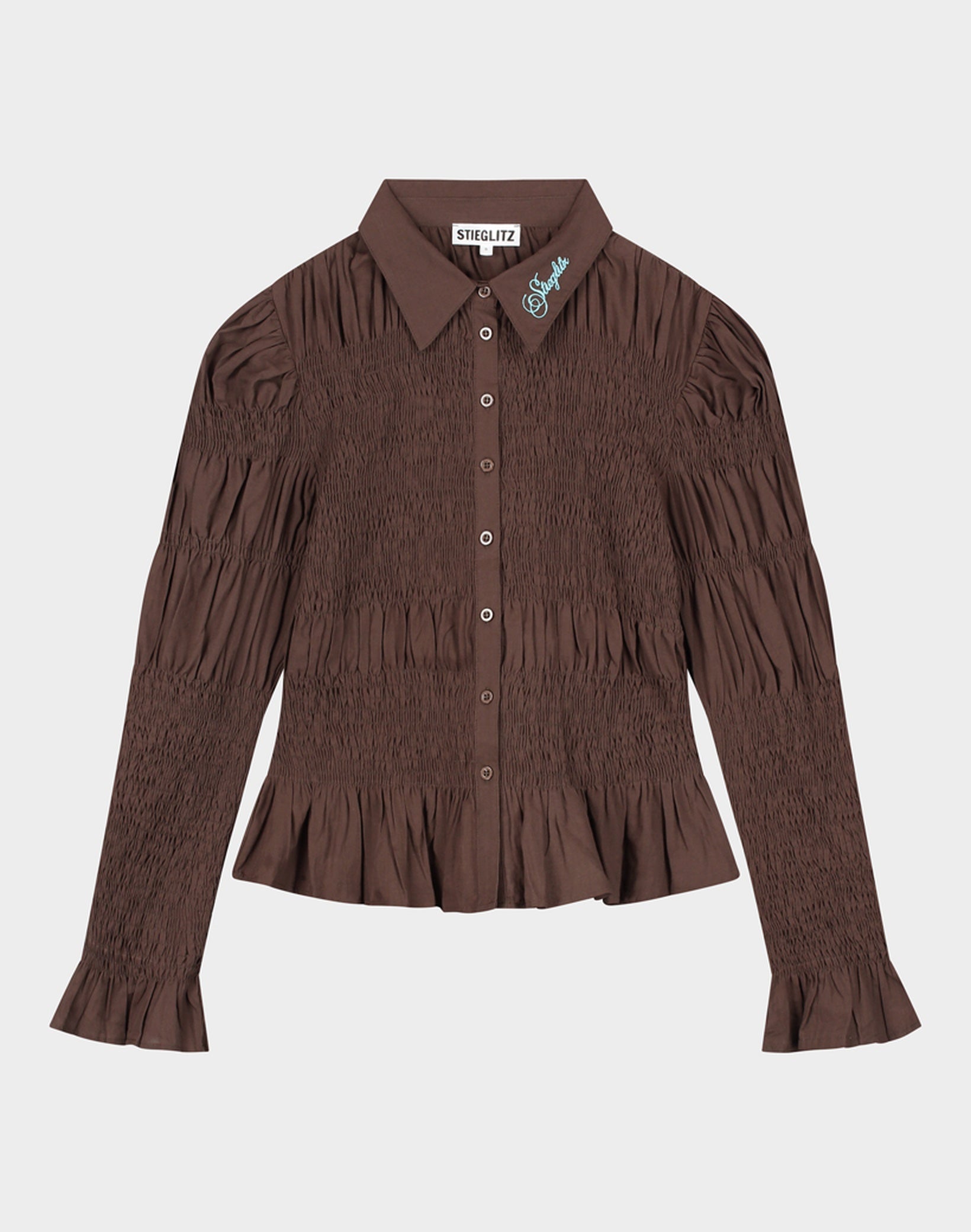 Stieglitz Andrea Smock Blouse Bruin - Valt iets ruimer