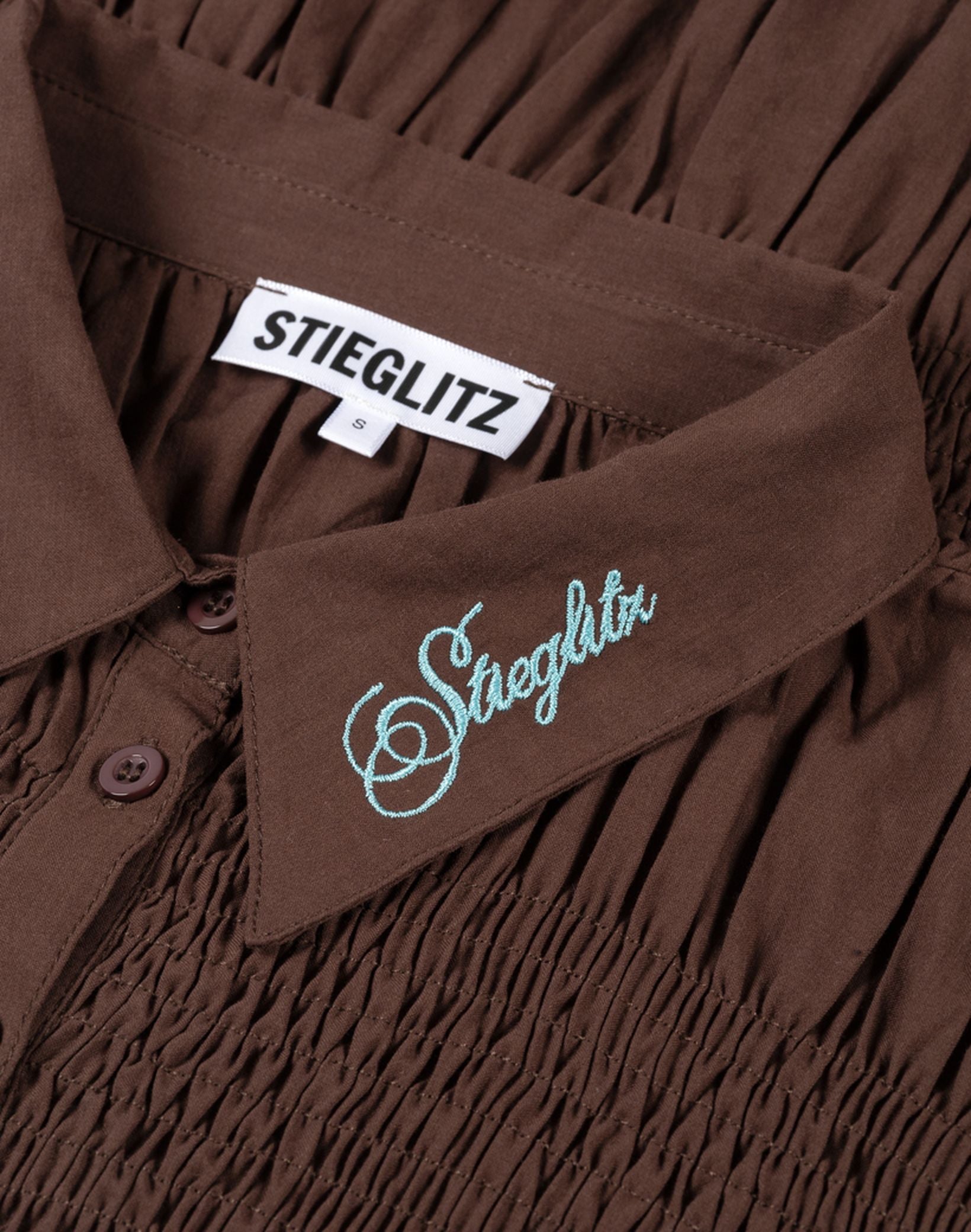 Stieglitz Andrea Smock Blouse Bruin - Valt iets ruimer