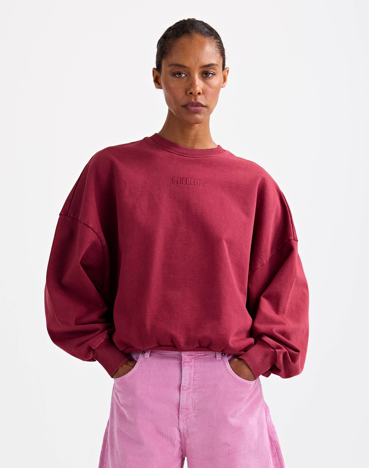 Stieglitz Basic Worn Out Sweater Oversized - Rood