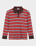 Load image into Gallery viewer, PRE ORDER - Stieglitz Cira Gestreepte Polo Longsleeve Lace Cuff Bordeaux - Valt heel ruim
