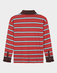 Load image into Gallery viewer, PRE ORDER - Stieglitz Cira Gestreepte Polo Longsleeve Lace Cuff Bordeaux - Valt heel ruim

