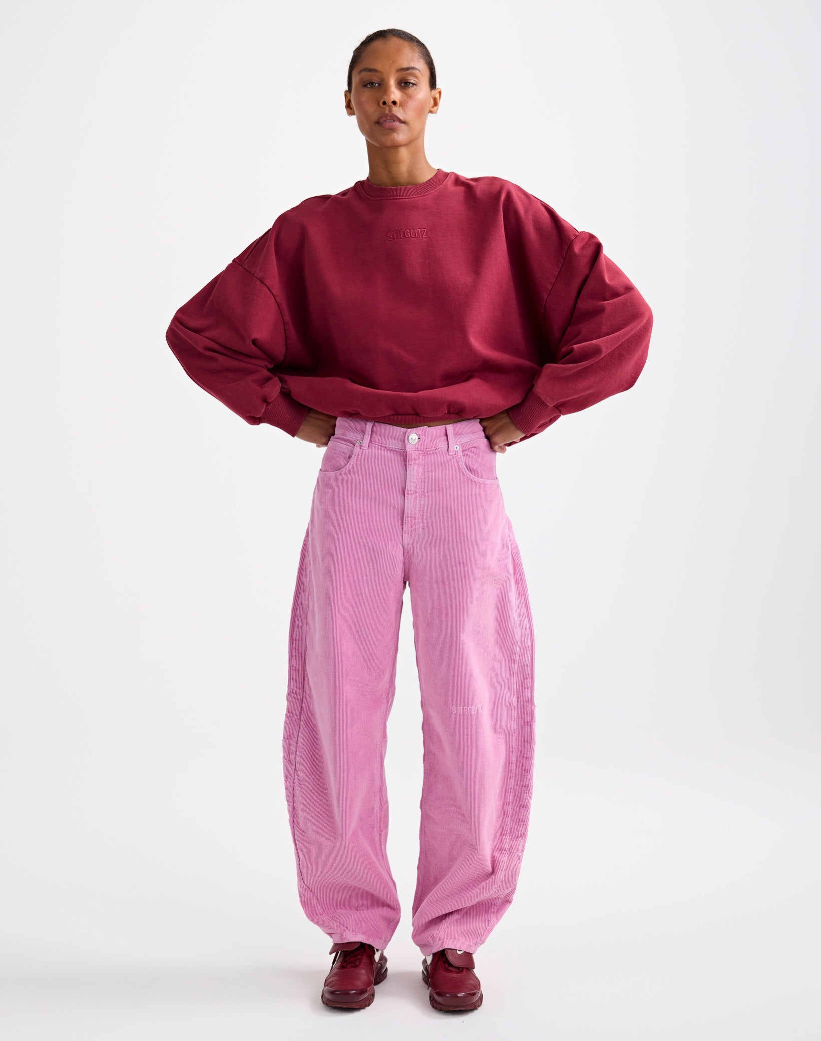 Stieglitz - Mimi Rib Broek - Barrel fit Roze - Valt Groot