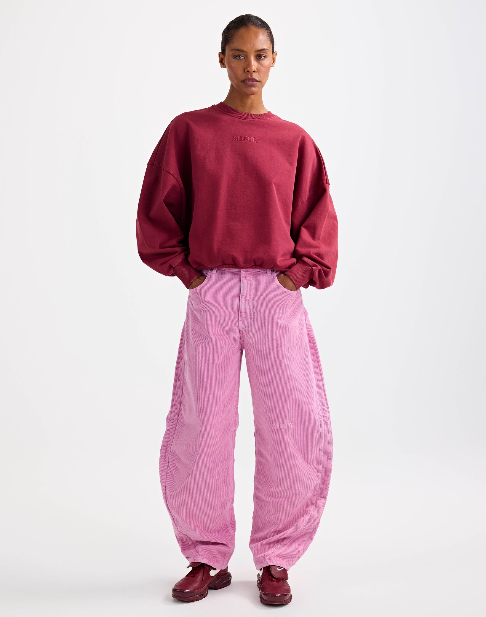 Stieglitz - Mimi Rib Broek - Barrel fit Roze - Valt Groot