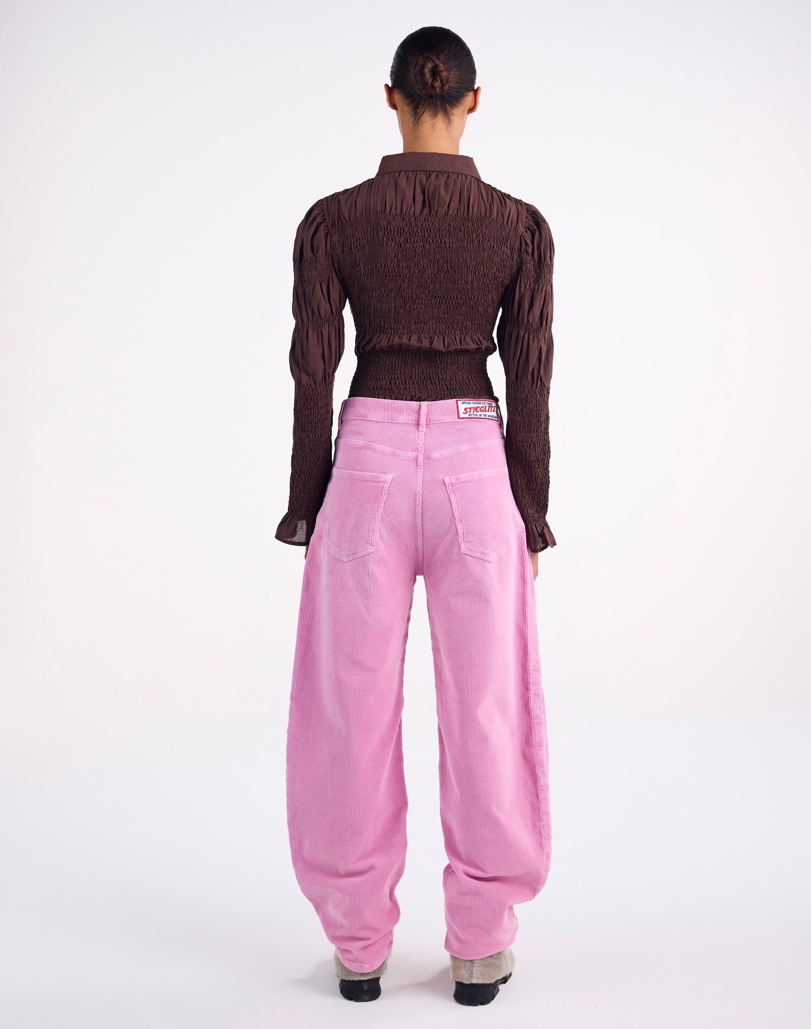 Stieglitz - Mimi Rib Broek - Barrel fit Roze - Valt Groot