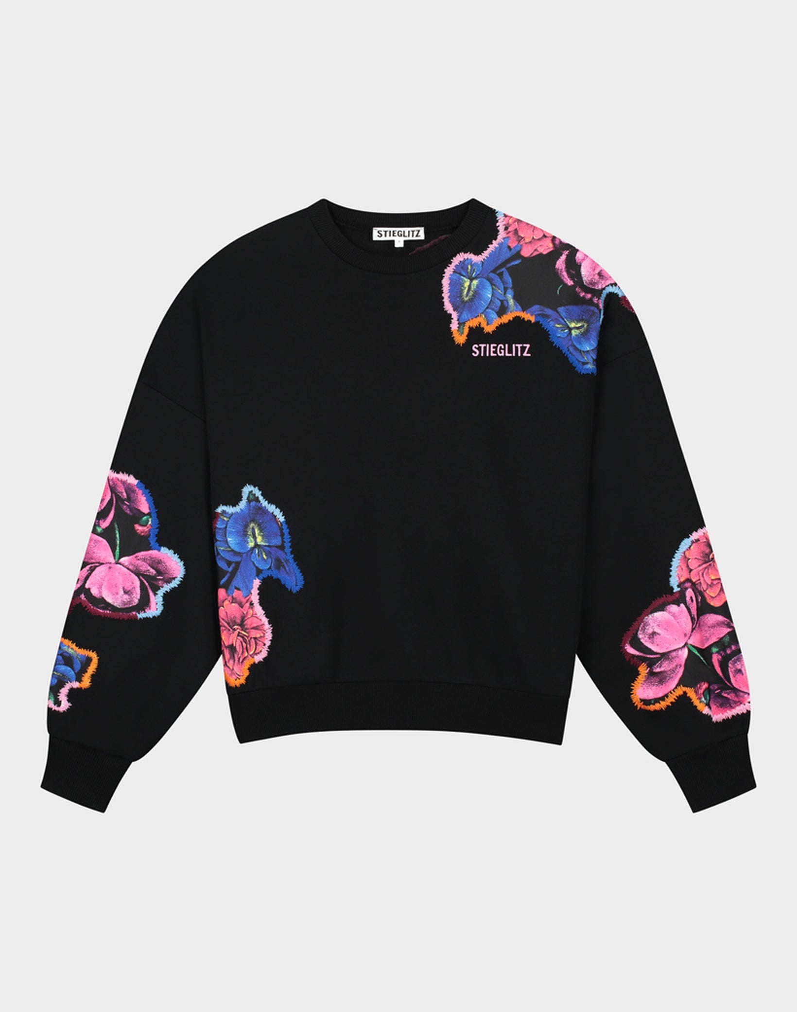 Stieglitz Nero Oversized Sweater met borduursel zwart