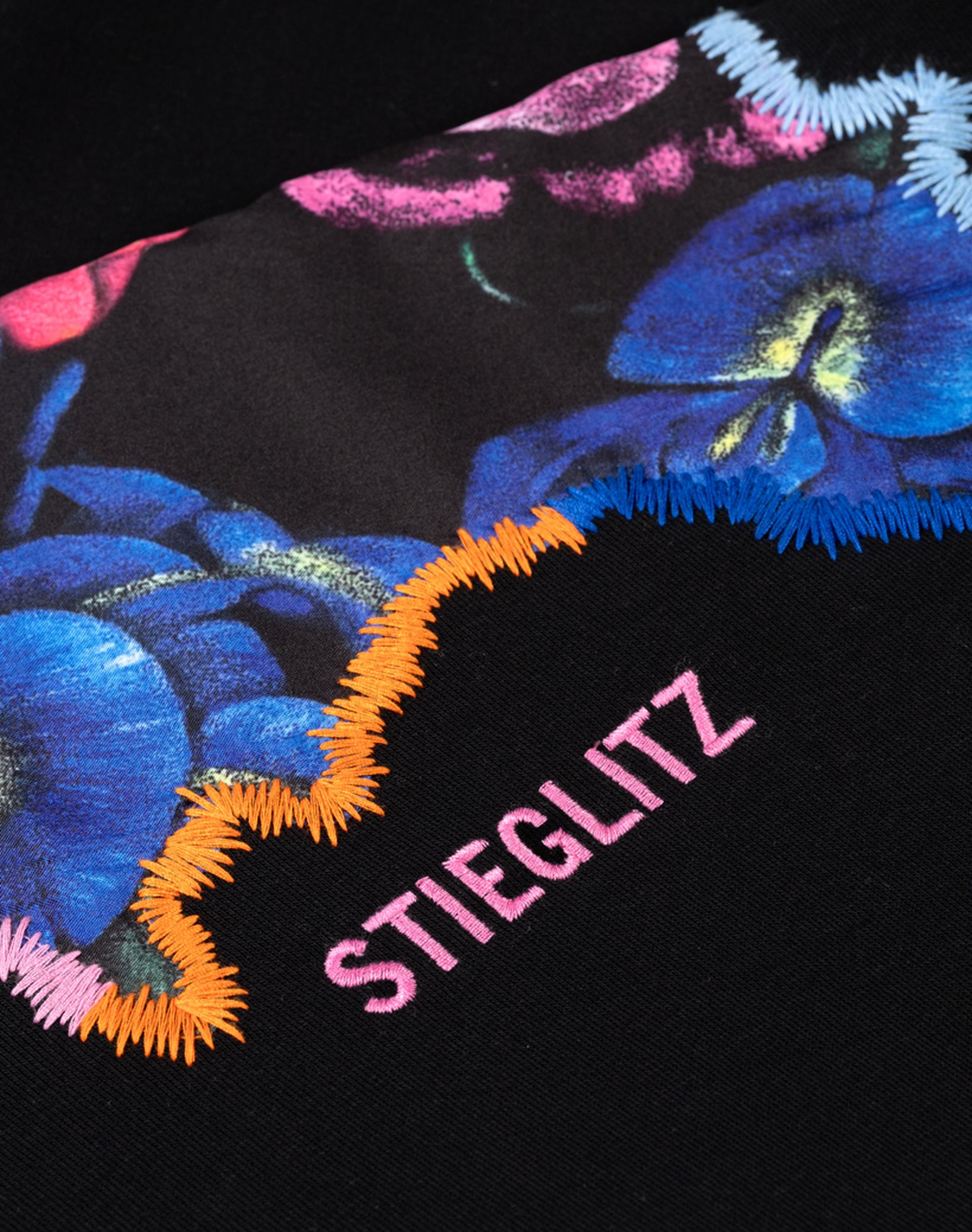 Stieglitz Nero Oversized Sweater met borduursel zwart