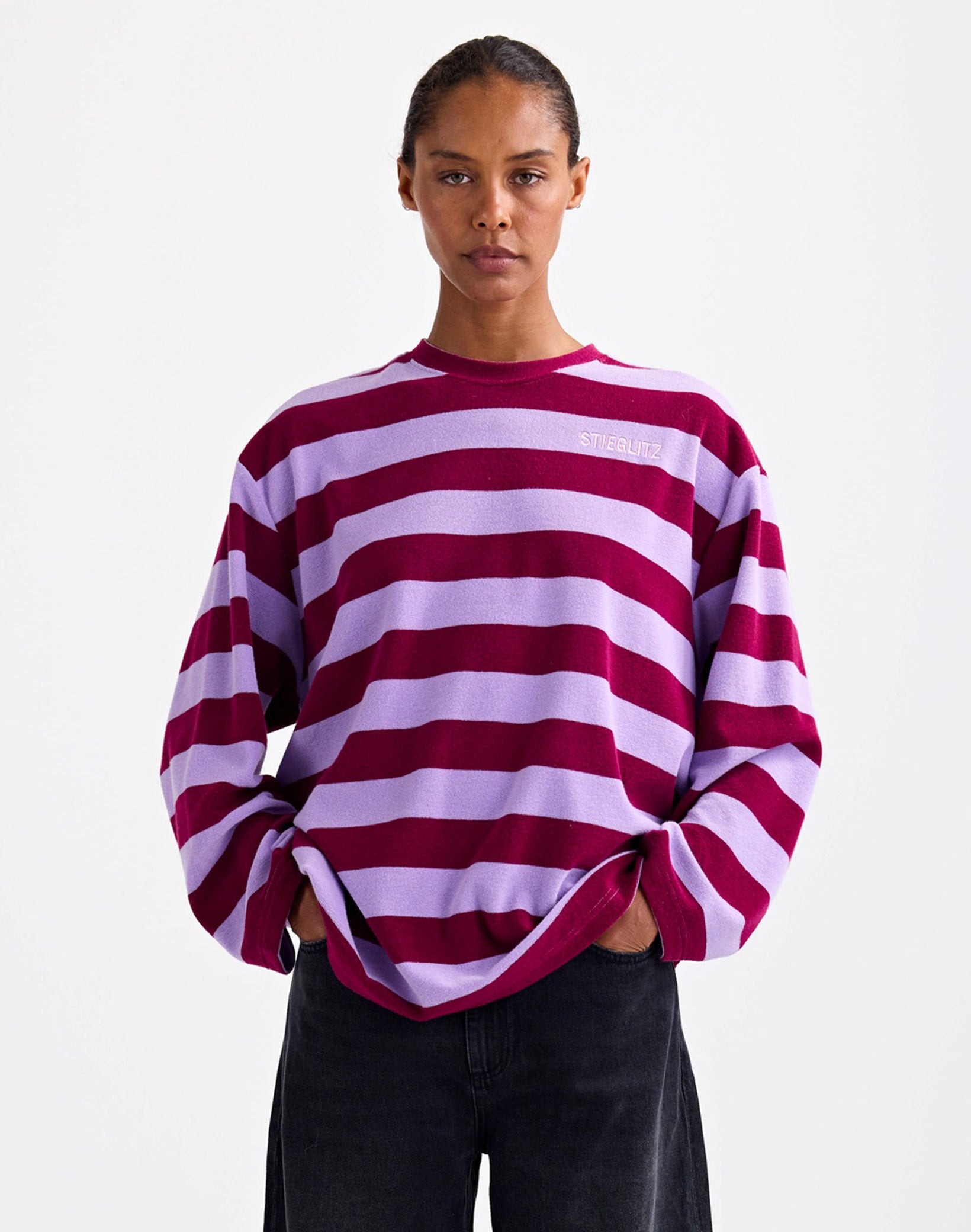 Stieglitz Sellie Terry Skate Longsleeve Roze/ Paars - Valt heel ruim
